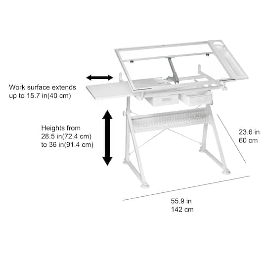 Metal & Glass Artist Table by Artist's Loft®